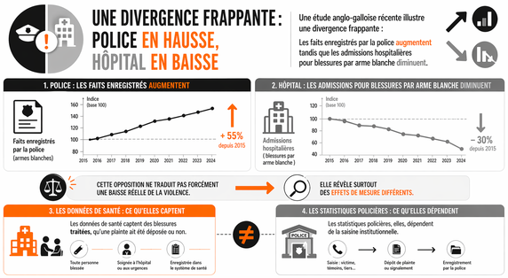 La divergence des données : police et hôpital
