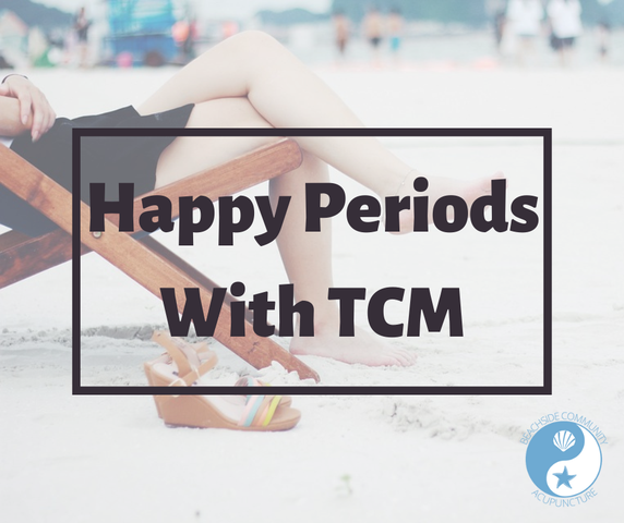 Happy Periods With TCM on the Beachside blog over a woman sitting on a chair in the sand