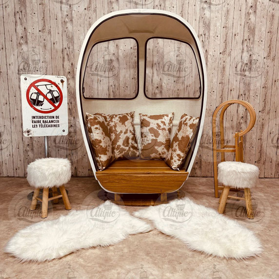 Fauteuil télécabine demi cabine oeuf 2 places 