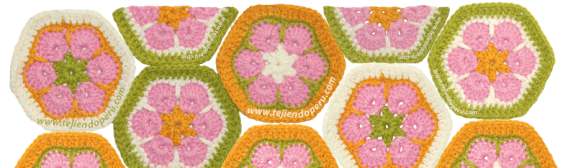 Cómo tejer una flor africana o african flower a crochet (hexágono, cuadrado o granny square y medio hexágono)