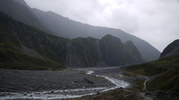 fox glacier river bed