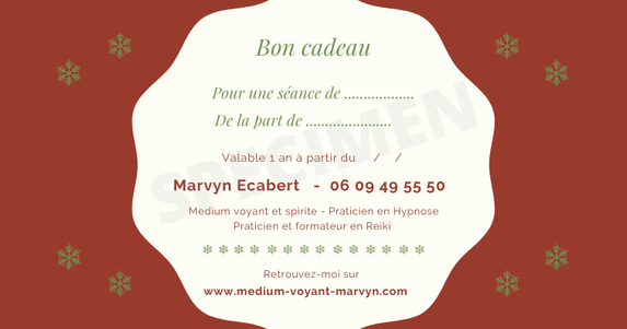 bon cadeau ou carte cadeau Noël 2021 sur Lyon ou par téléphone - Marvyn Ecabert