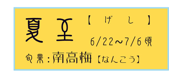 夏至【げし】アイコン　旬果：南高梅