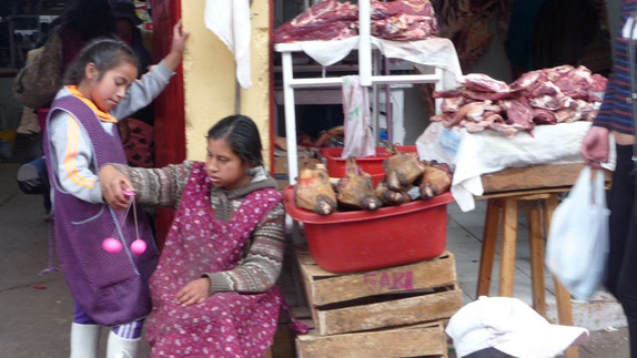 sheep heads for sale in the food market