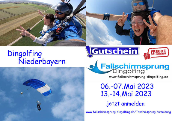 Fallschirmspringen Dingolfing Niederbayern - Termine Mai 2021