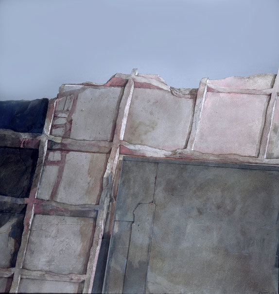 "Grosses Bauland",1976/77, 150 x 140 cm, Acryl auf Leinen. Eigentum Land Niedersachsen