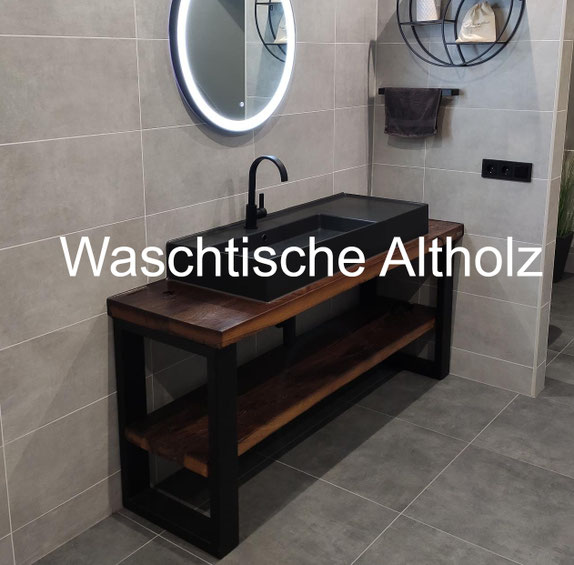 Waschtisch Massivholz | Waschtisch Altholz Eiche | Waschtisch nach Maß | Die Edelwerker 