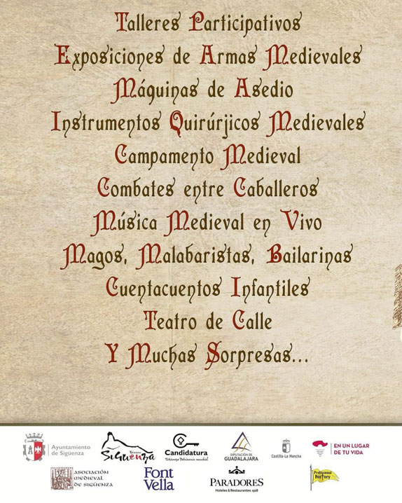 Programa de las Jornadas Medievales de Siguenza