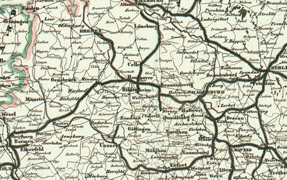 Die Bahnstrecke von Berlin nach Köln über den Bahnknotenpunkt Lehrte im Jahr 1849