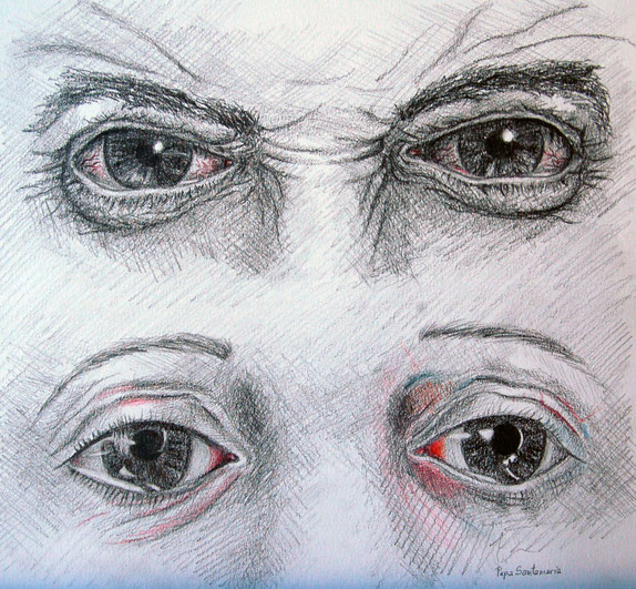 Rojos, 2015, grafito sobre papel, 33x33 cm.