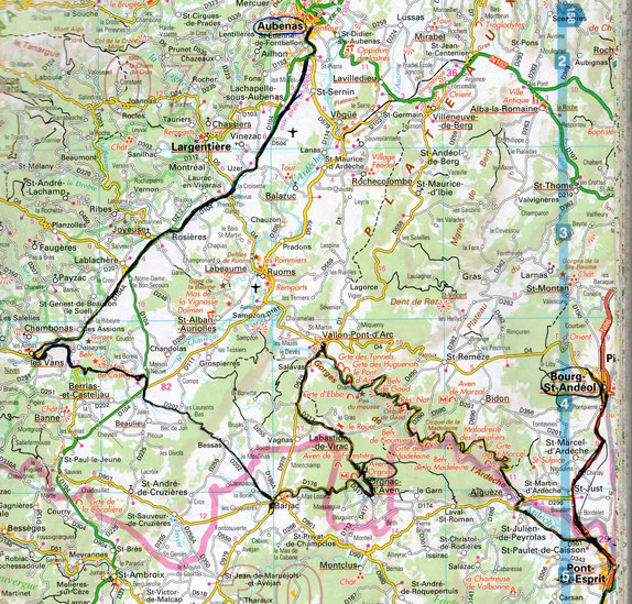 Circuit dans les Gorges de l'Ardèche depuis Aubenas