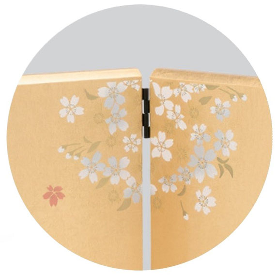 屏風 二曲一双 箔 桜　加賀蒔絵