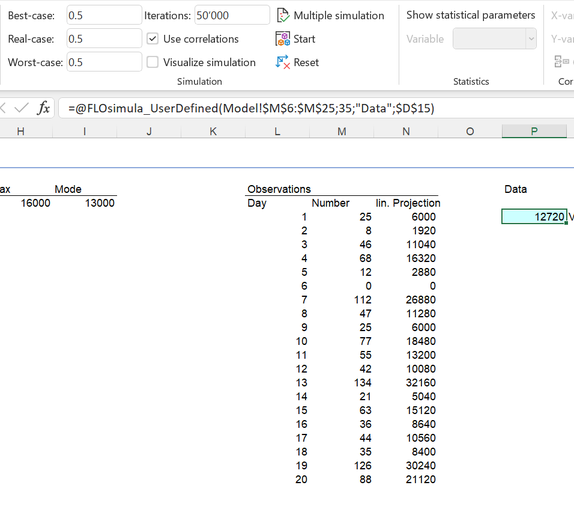 Monte Carlo Simulation Bayes A priori Likelihood Excel posteriori planning corporate prediction