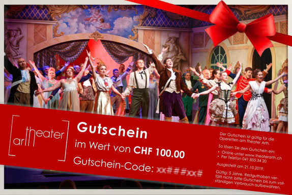 Mustergutschein für die Operetten des Theaters Arth