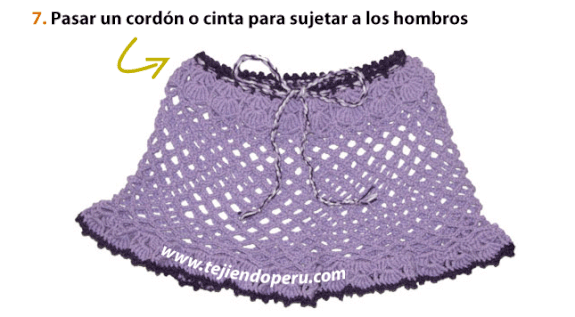 capa corta tejida en crochet