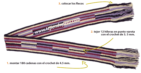 Tutorial: bufanda tejida a crochet en forma horizontal