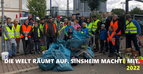 Unsere Sammlung in Sinsheim 2022 anlässlich des "World-Cleanup-Days"