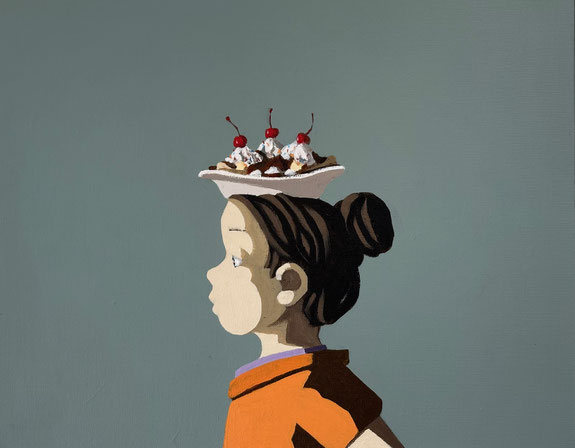 banana split - Acryl auf Leinwand, 40x50cm, 2025