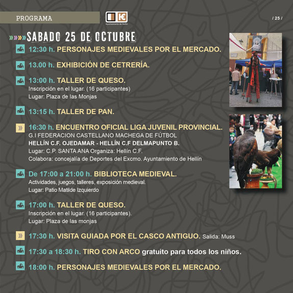 Programacion de las fiestas de San Rafael y Mercado Medieval de Hellin