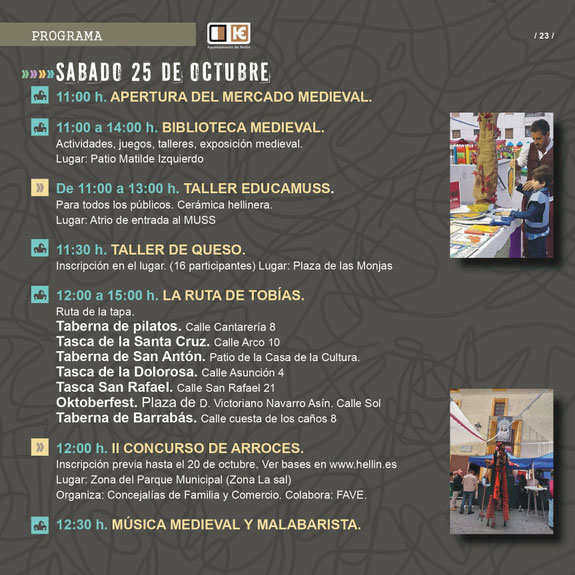 Programacion de las fiestas de San Rafael y Mercado Medieval de Hellin