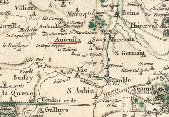 Gallica, carte des environs de Versailles de 1766, réalisée par Louis DENIS.