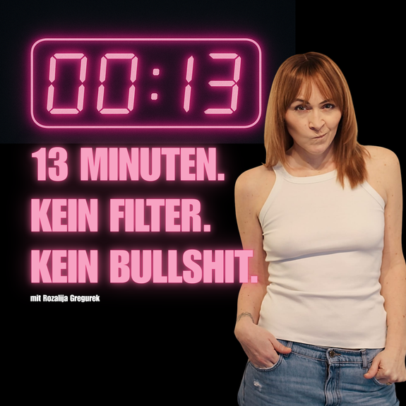 Rozalija Gregurek präsentiert ihren Podcast 13 Minuten mit einem Timer