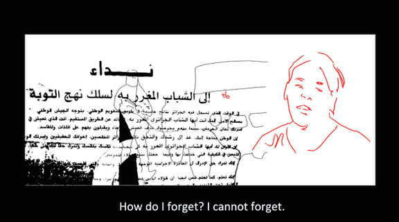 Sofiane Zouggar, Black decade Algeria, Contemporary Algerian art, Memory of Violence, archive art, video art, algeria civil war, animation, terrorism, sofiane zouggar, what remains, amnesty  