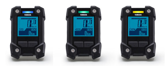 Das Yamaha PW-X LCD Display zeigt Ihnen per Farbwahl die verschiedenen Unterstützungsmodi an