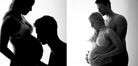 Babybauchfotos mit dem Partner zusammen fotografiert im Fotostudio Osnabrück