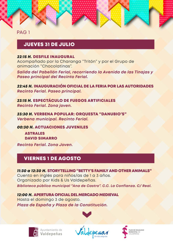 Programa del Mercado Medieval de Valdepeñas