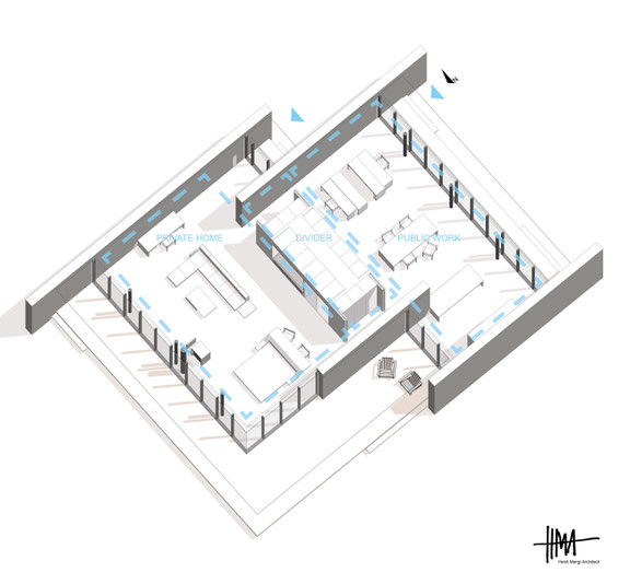 Modern live work property design by Heidi Mergl Architect