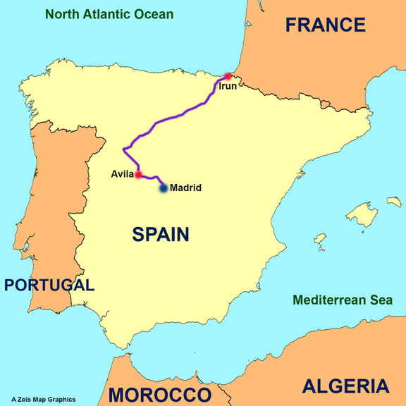 Spain's HENDAYE RAIL-LINE. Map graphics by Anthony Zois.