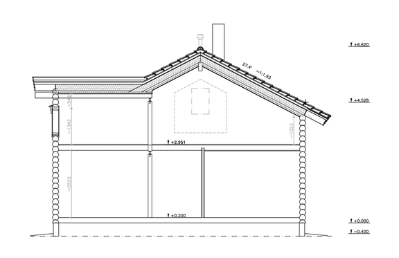 Werkplanung - Schnitt - Massivhozhaus