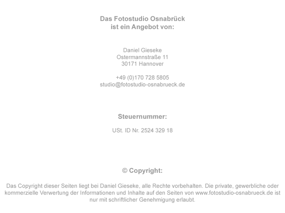 Impressum Fotostudio Osnabrück