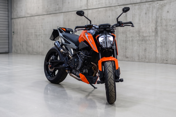 HIGHSIDER Pro Victory-Blast XL Rückspiegel an KTM 790 Duke – langer Arm, schwarz eloxiert