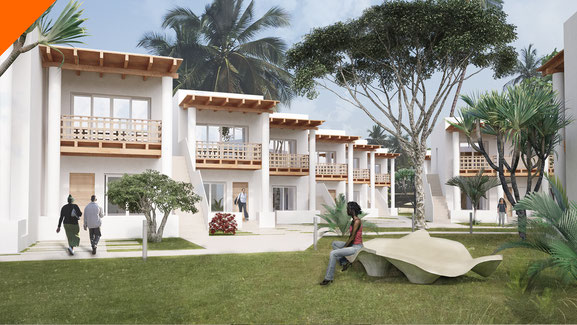 Hotel en Kribi, Camerún. Imágenes 3D para SVAM Arquitectos.