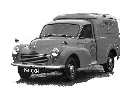 Vintage Morris Minor van from the early 1970s. Used by the British Post Office. 