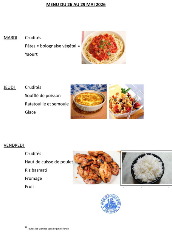 menu cantine