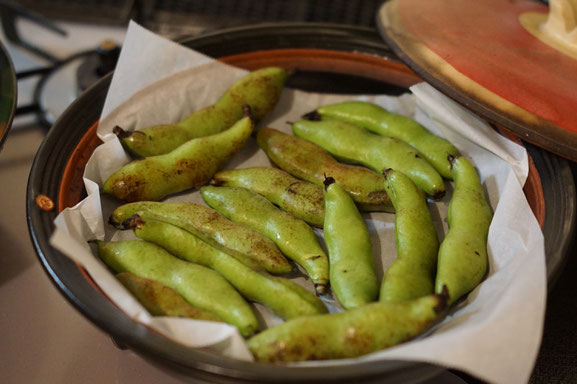 陶芸家　ブログ　茨城県笠間市　土鍋　ソラマメ　直火焼き　美味しい食べ方　旬の野菜　無水調理