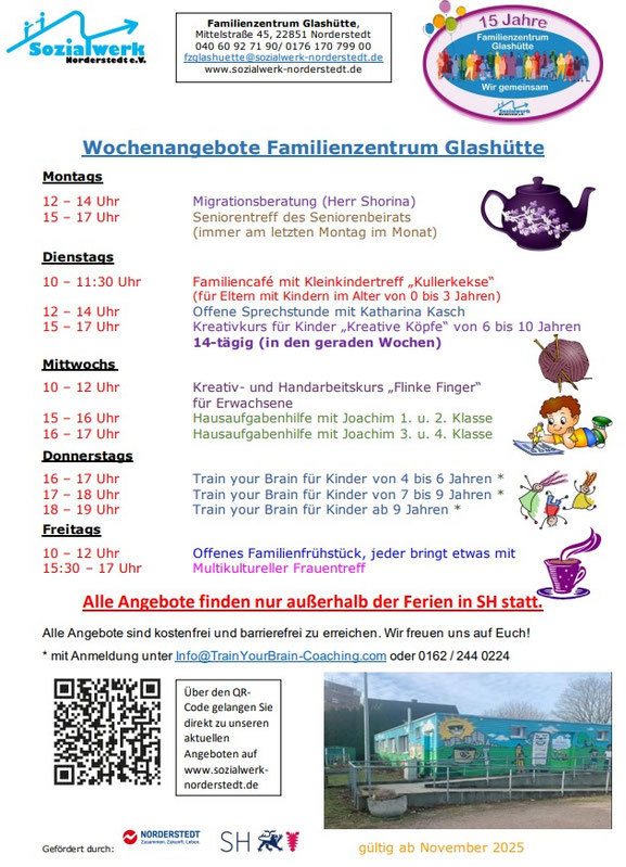Familienzentrum Glashütte Wochenplan