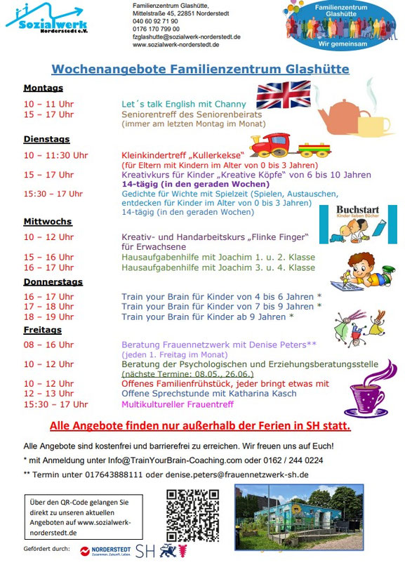 Familienzentrum Glashütte Wochenplan