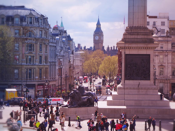 Whitehall with Big Ban from Trafalgar Square
