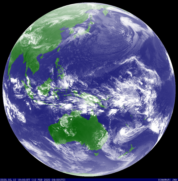 Tropical Cyclone Uesi in the South-West Pacific Ocean, 12/02/2020. Images from JMA