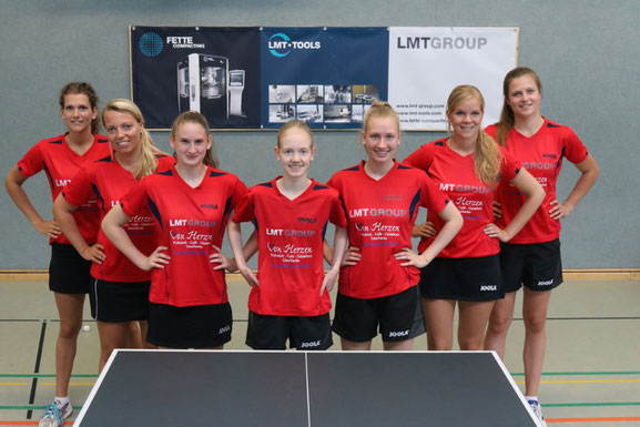 Ann-Kathrin Gericke (v. l.), Steffi Freystatzky, Michelle Weber, Chiara Steenbuck, Julia Smolengo, Bianca Dahlke und Luisa Peters empfangen am Sonntag ab 11.00 Uhr den TTC Düppel zum „Oberliga-Kracher“ in der Sporthalle Nord-Ost II.