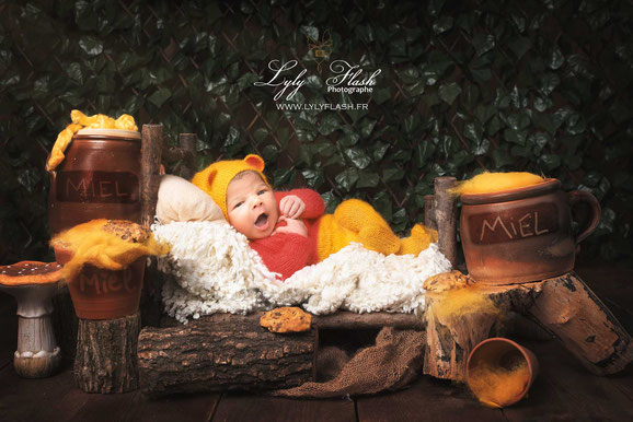 photo de bébé winnie l'ourson par lyly flash photographe Brignoles