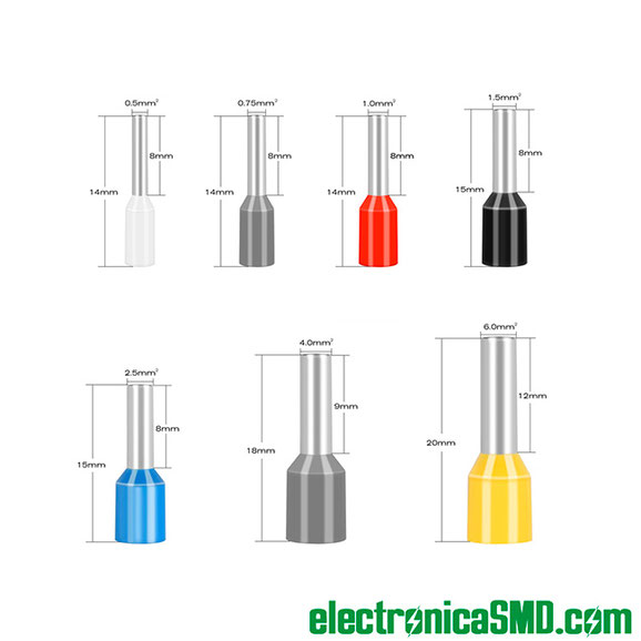 terminales para cable tipo pin ferula tubular guatemala, terminal tipo pin tubular e1008 para ponchar, guatemala, electronica, terminal pin para cable