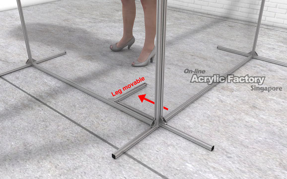 Acrylic partition Type18 Leg movable