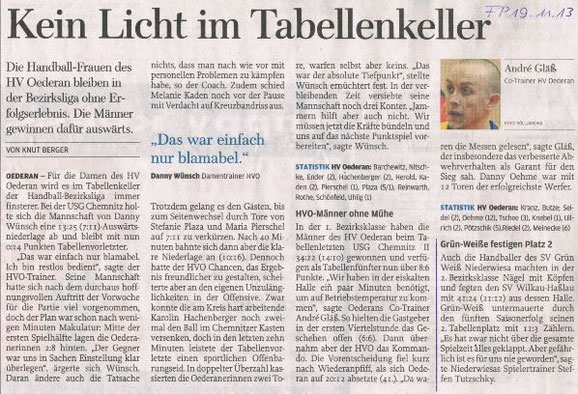 Freie Presse Flöha vom 16.11.2013