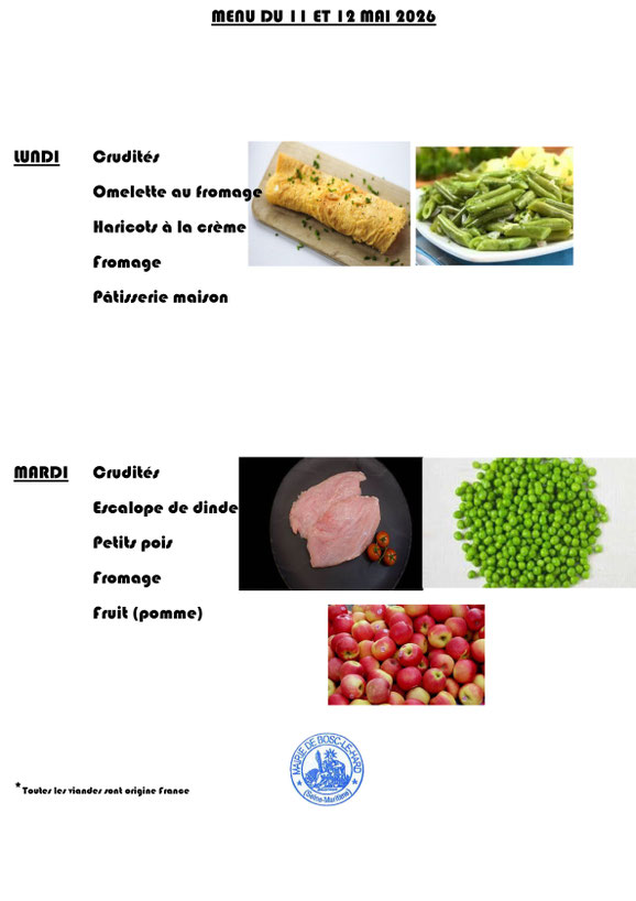 menu cantine