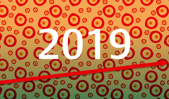 Die Grafik zeigt das „Hallo Nachbar, Danke schön“-Muster mit Jahreszahl „2019“ und rotem Pfeil.